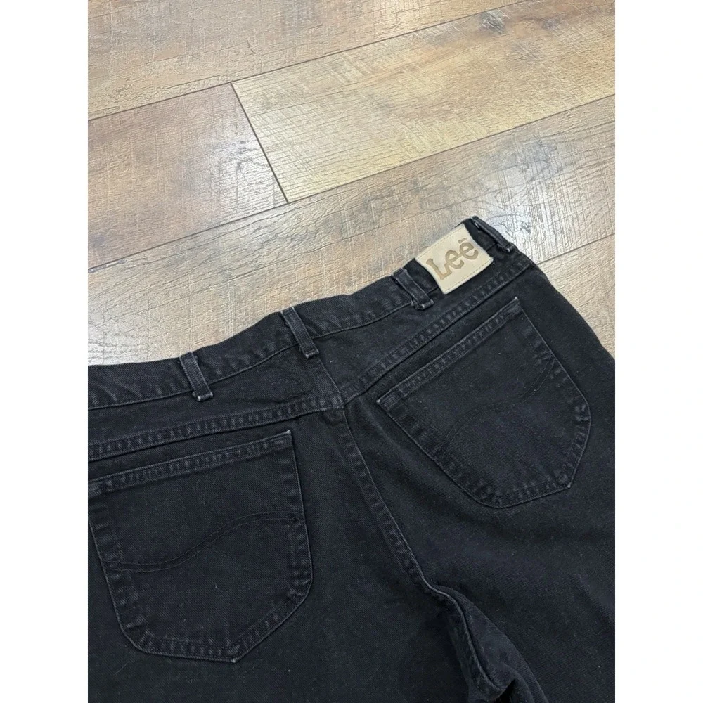 Vintage 90s Lee Riders Jeans 36x29.5 Union Made In USA Black Denim Straight Fit